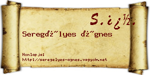 Seregélyes Ágnes névjegykártya