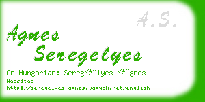 agnes seregelyes business card